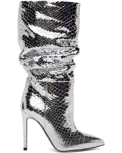 Paris Texas Snake Slouchy Boots - Gray