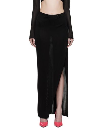 Versace スリット マキシスカート - ブラック