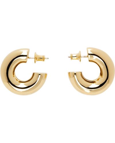 NUMBERING Double Hoop Earrings - Black