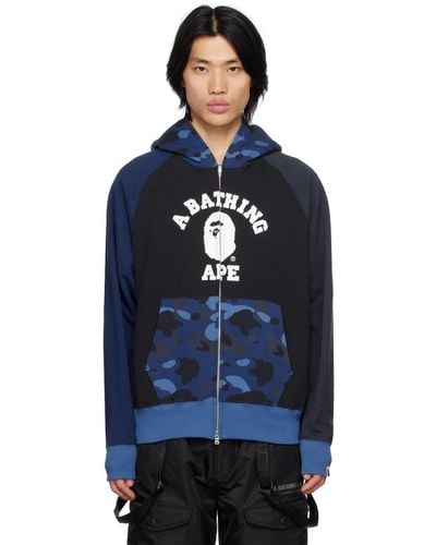 A Bathing Ape Blue Hoodies for Men for Sale