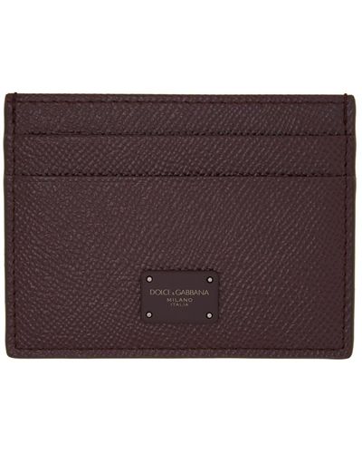 Dolce & Gabbana Logo-tag Leather Card Holder - Brown