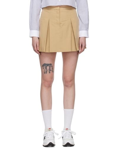 Sporty & Rich Beige Serif Miniskirt - Natural