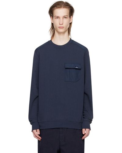 PS by Paul Smith Navy Patch Pocket Sweatshirt - Blue
