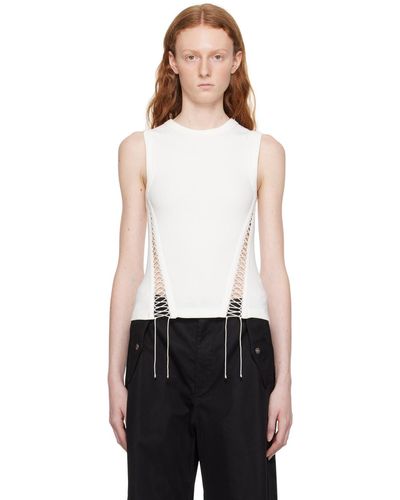 Dion Lee ホワイト リブ トップス - ブラック