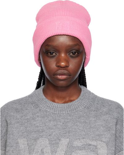 T By Alexander Wang Pink Logo Compact Deboss Beanie - Multicolor