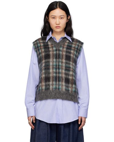 Maison Margiela Multicolour Check Vest - Black