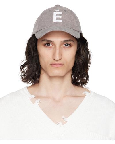 Etudes Studio Études casquette booster grise à effet délavé et à écusson - Blanc