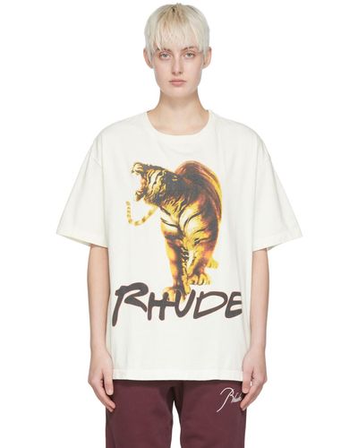 Rhude Off-white Cotton T-shirt - Multicolor