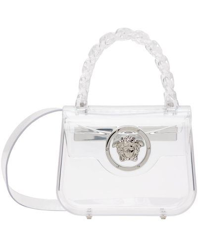 Versace Transparent 'La Medusa' Mini Bag - White