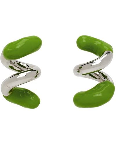 Sunnei Fusillo Rubberized Earrings - Green