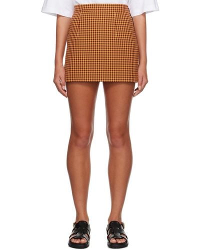 Marni Orange Check Miniskirt - Multicolor