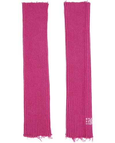 MM6 by Maison Martin Margiela Pink Ribbed Arm Warmers