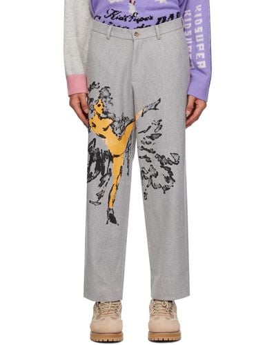 Kidsuper Graphic Trousers - Grey