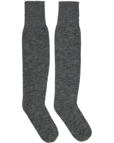 16Arlington Ssense Work Capsule – Grey Semi-sheer Socks - Black