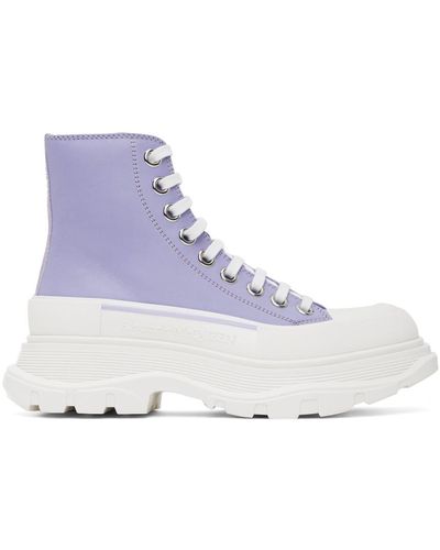 Alexander McQueen Purple Tread Slick Sneakers - Black