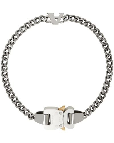 1017 ALYX 9SM Silver Buckle Charm Necklace - Metallic