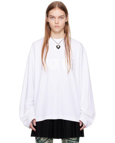 VTMNTS Embroide Long Sleeve T-shirt - White