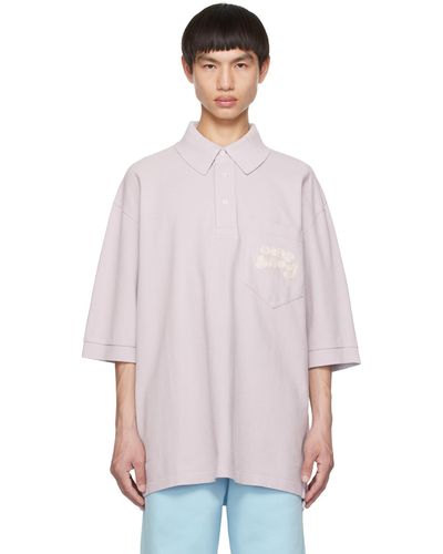 Acne Studios Purple Embroidered Polo - Pink