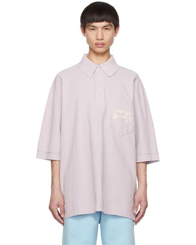 Acne Studios Polo mauve à logo brodé - Rose