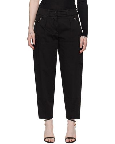 Tom Ford Black Pleated Cargo Trousers