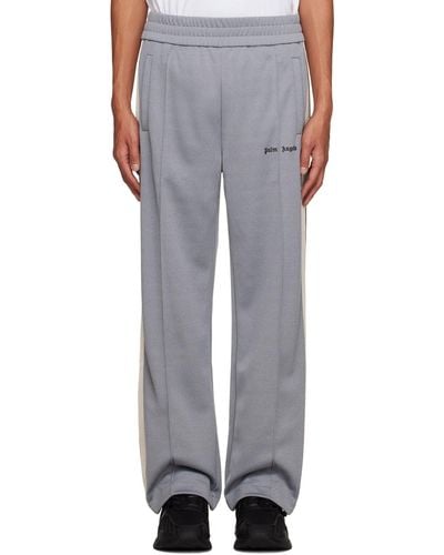 Palm Angels Gray Embroidered Sweatpants - Multicolor