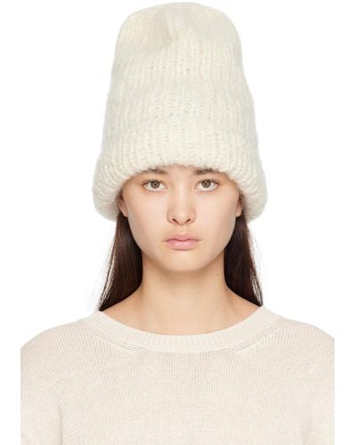 Casey Casey Off- Rolled Brim Beanie - Natural