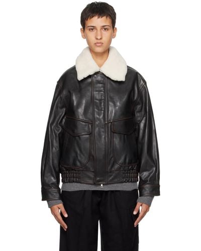 DUNST Zip Leather Jacket - Black