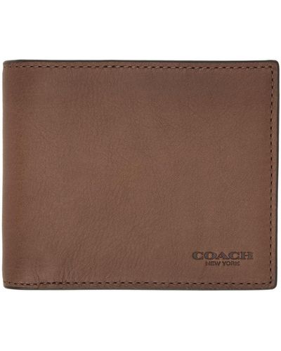 COACH 3-in-1 Wallet In Cross Grain Leather in Orange for Men