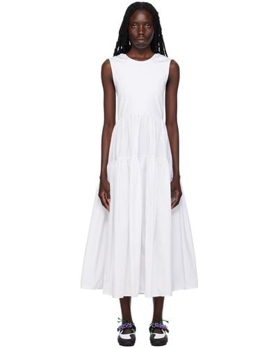 Cecilie Bahnsen White Ruth Midi Dress - Black