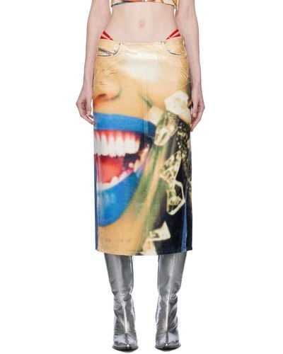 DIESEL Multicolor De-pra-fsd Denim Midi Skirt