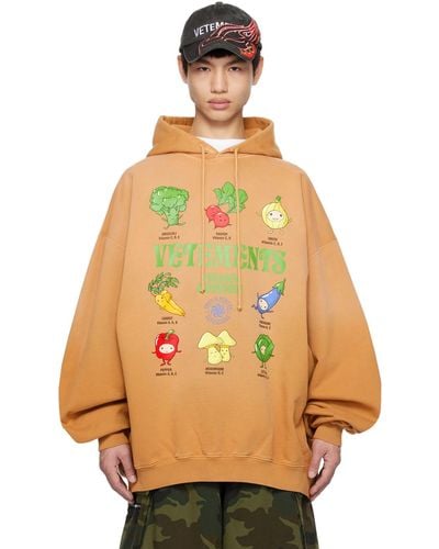 Vetements タン Vegan Edition フーディ - オレンジ