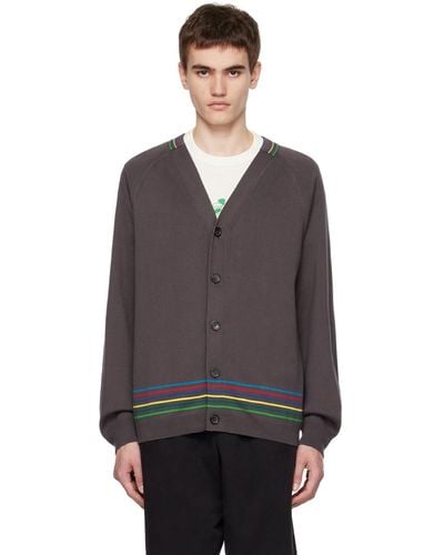 PS by Paul Smith Brown Striped Cardigan - Black