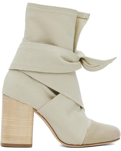 Lemaire Taupe Wrapped 90 Boots - Multicolour