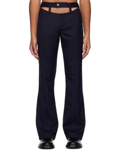 K.ngsley Ssense Exclusive Racehim Trousers - Blue