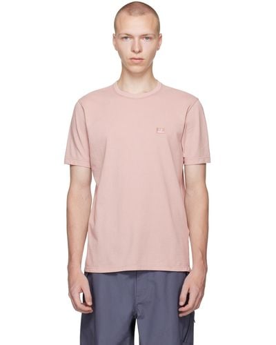 C.P. Company T-shirt rose à logo brodé
