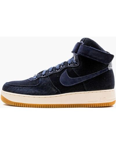 Nike Air Force 1 High Se Denim Nwb Shoes - Blue