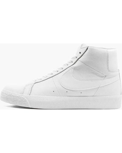 Nike Sb Zoom Blazer Mid "triple White" Shoes - Black