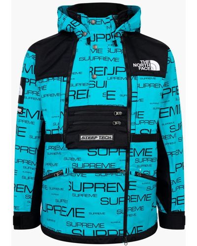 Supreme Tnf Steep Tech Apogee Jacket "fw 21" - Blue
