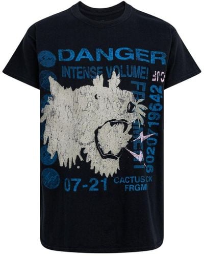 Travis Scott Danger T-shirt "cactus Jack X Fragment" - Black