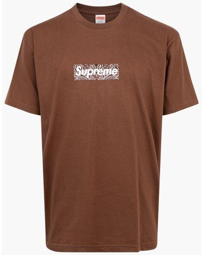 Supreme Bandana Box Logo T-shirt "fw 19" - Brown