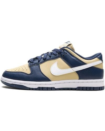Nike Dunk Lo Next Nature "midnight Navy Gold" Shoes - Blue