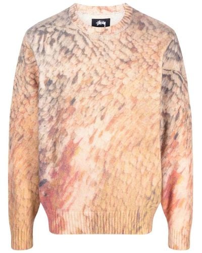 Stussy Wings Print Sweater - Pink