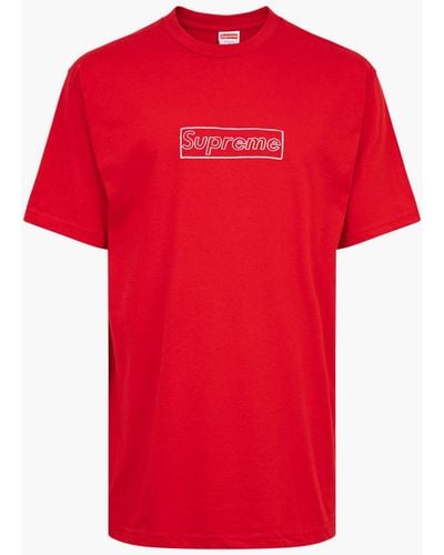 Supreme Kaws Chalk Logo T-shirt "ss 21" - Red
