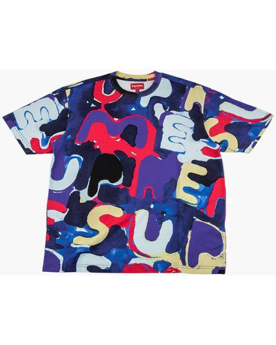 Supreme Painted Logo Ss Top "ss 20" - Purple
