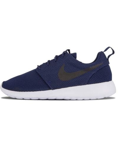 Nike Roshe Run 511881-405 Midnight Navy Low Top Casual Trainer Shoes Ank13 - Blue