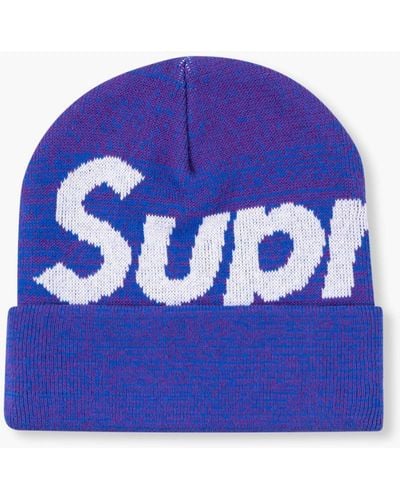 Supreme Big Logo Beanie "fw 21" - Blue