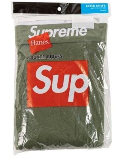 Supreme Hanes Boxer Briefs (2 Pack) "ss 22" - Black