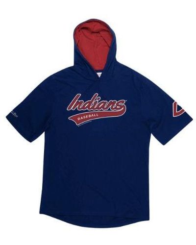 Mitchell & Ness Short Sleeve Hoodie "mlb Cleveland Indians" - Blue