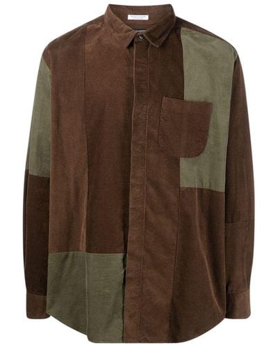 Engineered Garments Combo Short Collar Shirt - Brown