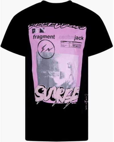 Travis Scott Pink Sunrise T-shirt "cactus Jack X Fragment" - Black